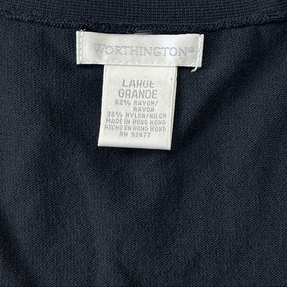 Worthington Woman’s Black Round Neck Sleeveless Basic Blouse top size L - Picture 4 of 9